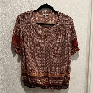 Joie Women's Red Patterned Blouse